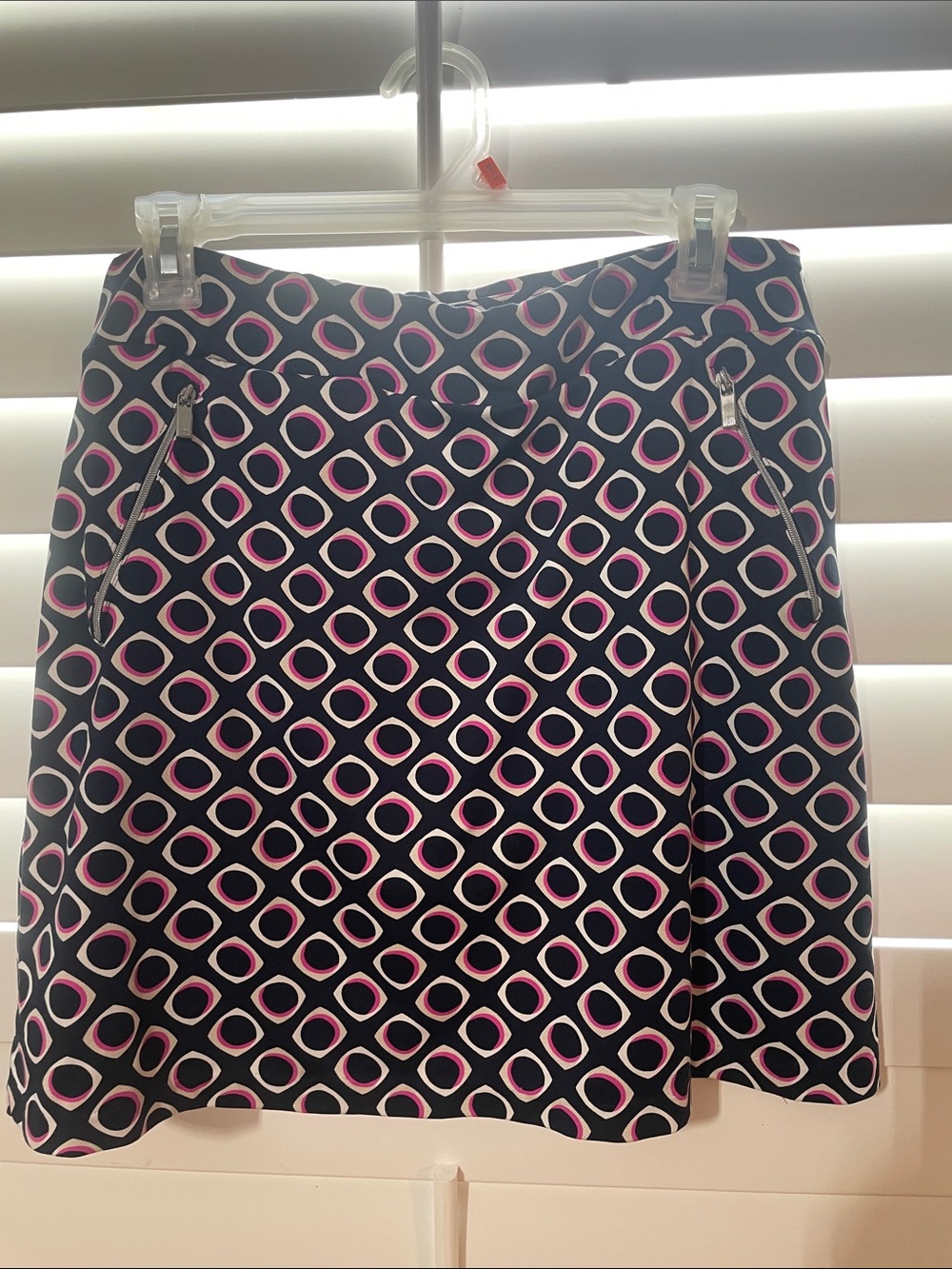 Tail Black A-Line Skirt with Pink & White Geometric Circles